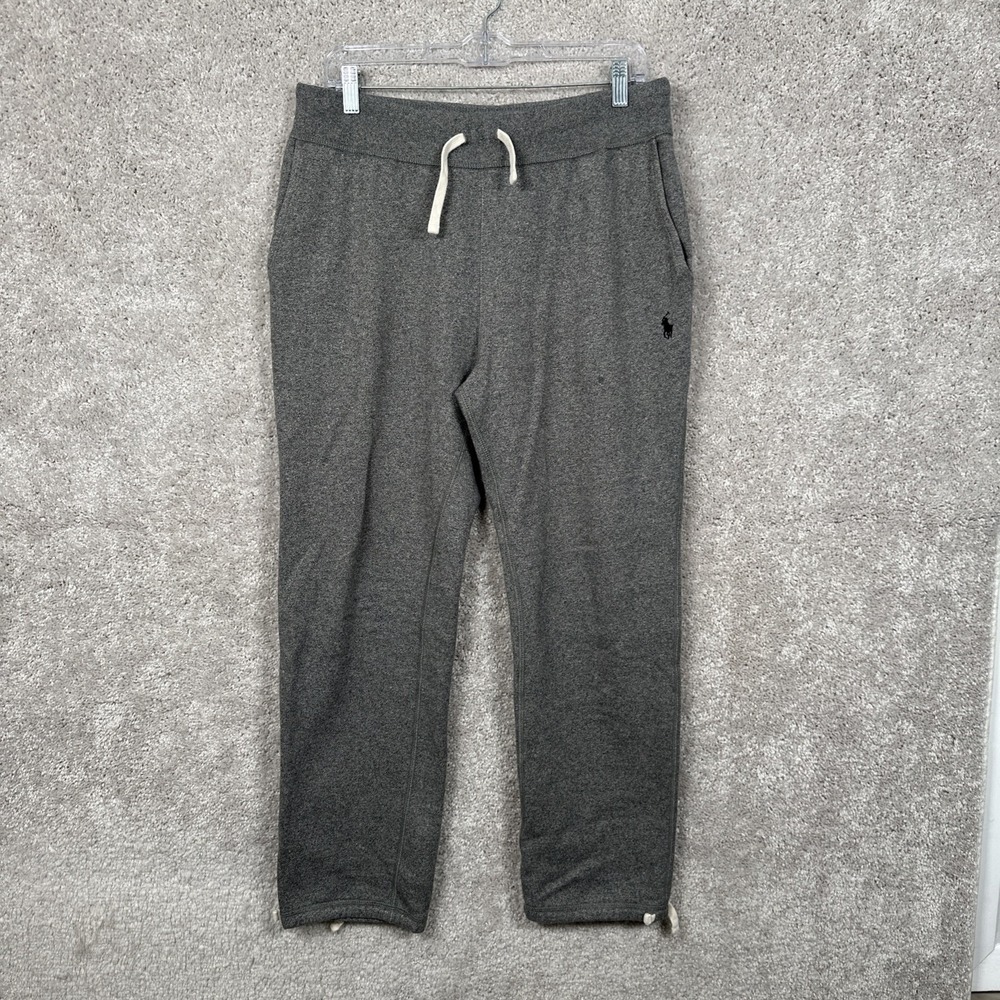 Polo Ralph Lauren Men's Gray Fleece Jogger Sweatpants Drawstring Pony Logo M